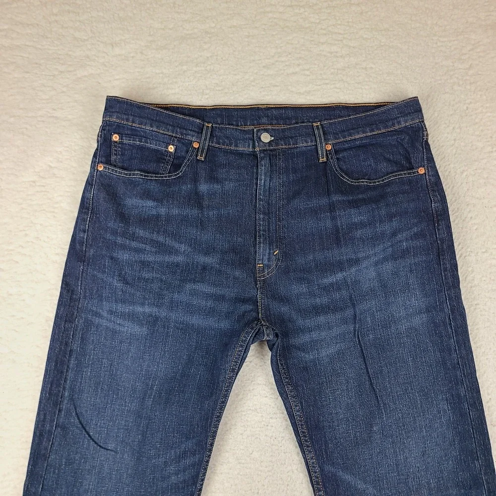 Levi's 505 Jeans Mens 40x32 Blue Regular Fit Straight Waterless Dark Wash Denim